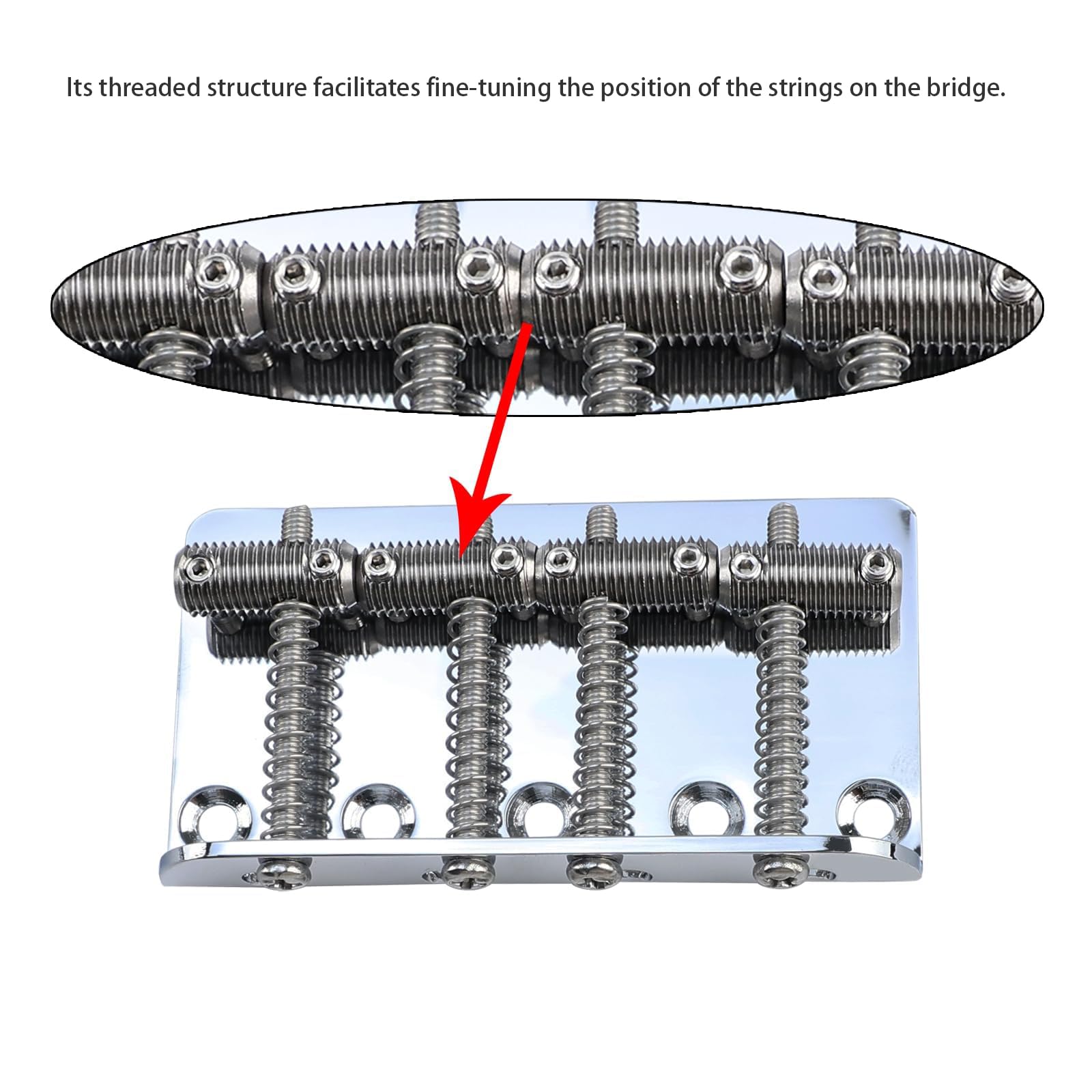 Amazon.com: OVSAL Chrome Electric Bass Guitar Bridge with